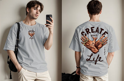 Create Your Life Printed Drop Shoulder Tees