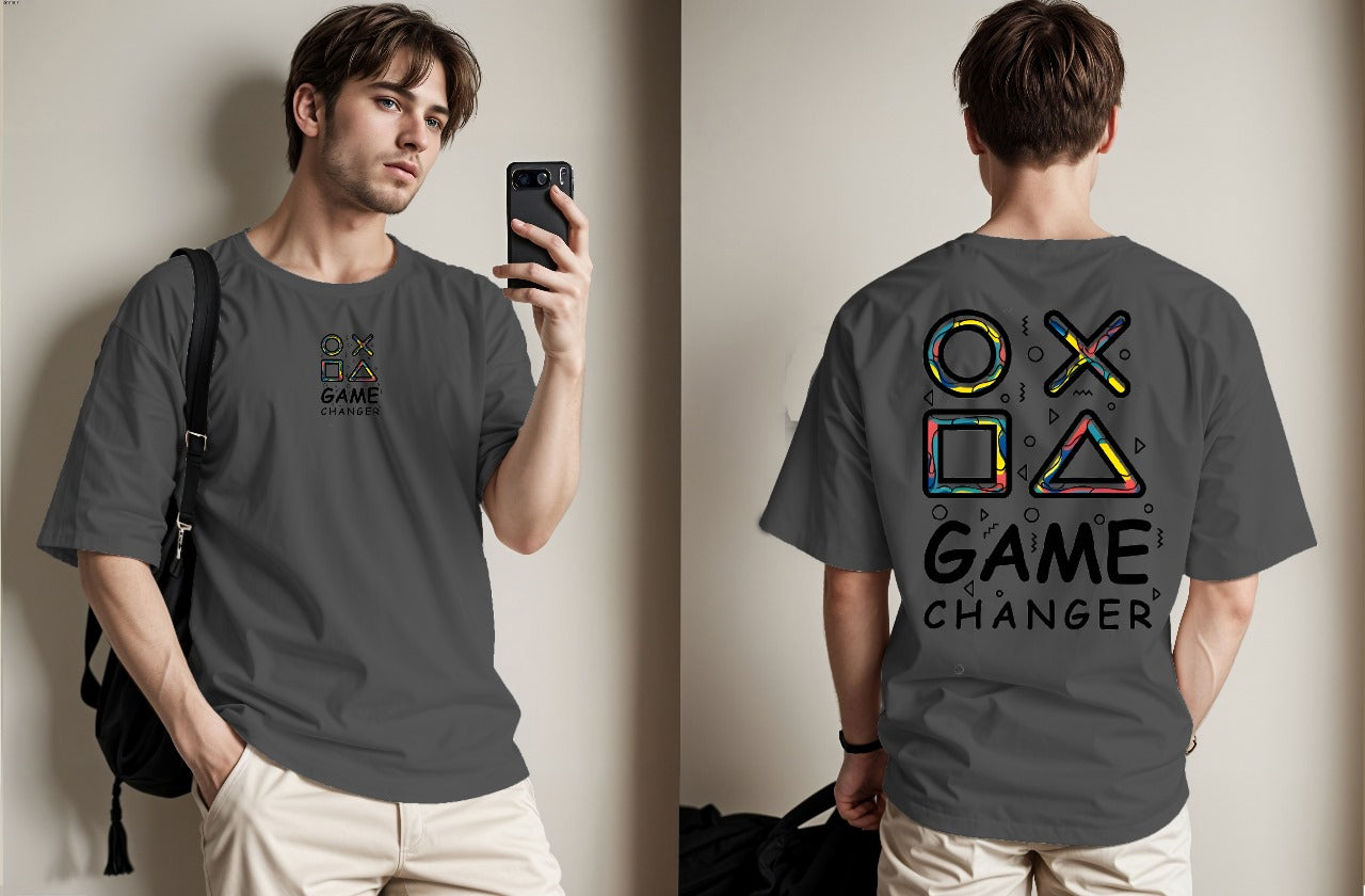 Game Changer Printed Drop Shoulder Tees