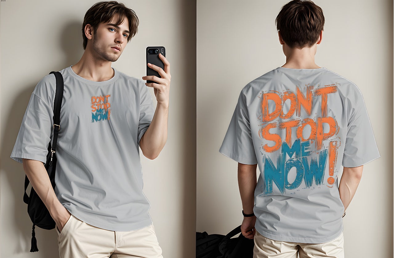 Don't Stop Me Now Printed Drop Shoulder Tees