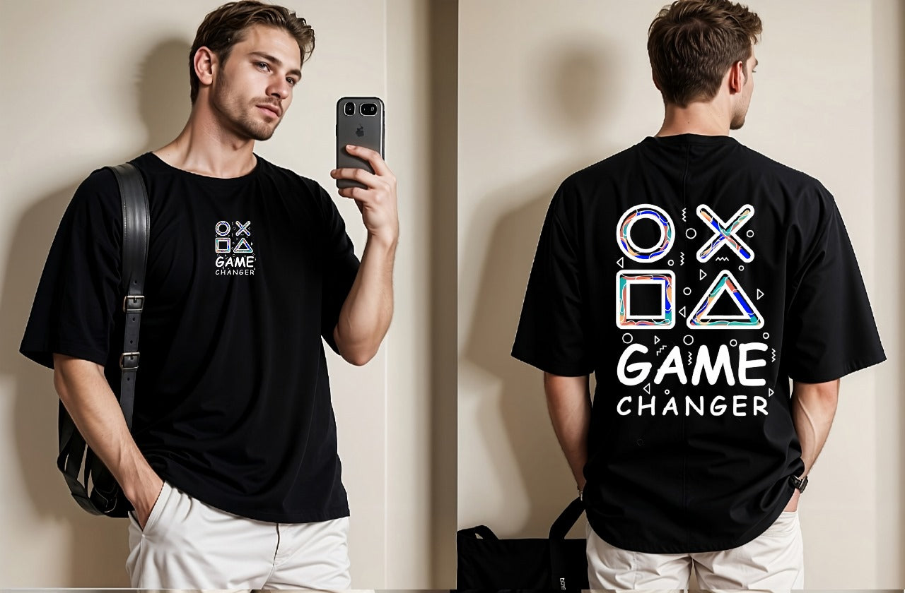 Game Changer Printed Drop Shoulder Tees