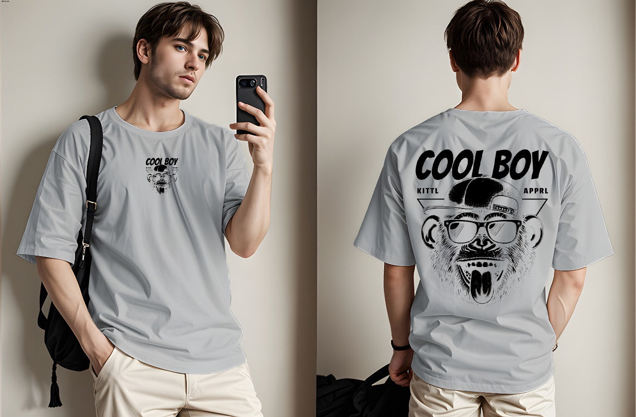 Cool Boy Printed Drop Shoulder Tees