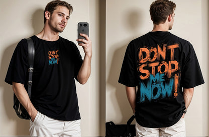 Don't Stop Me Now Printed Drop Shoulder Tees