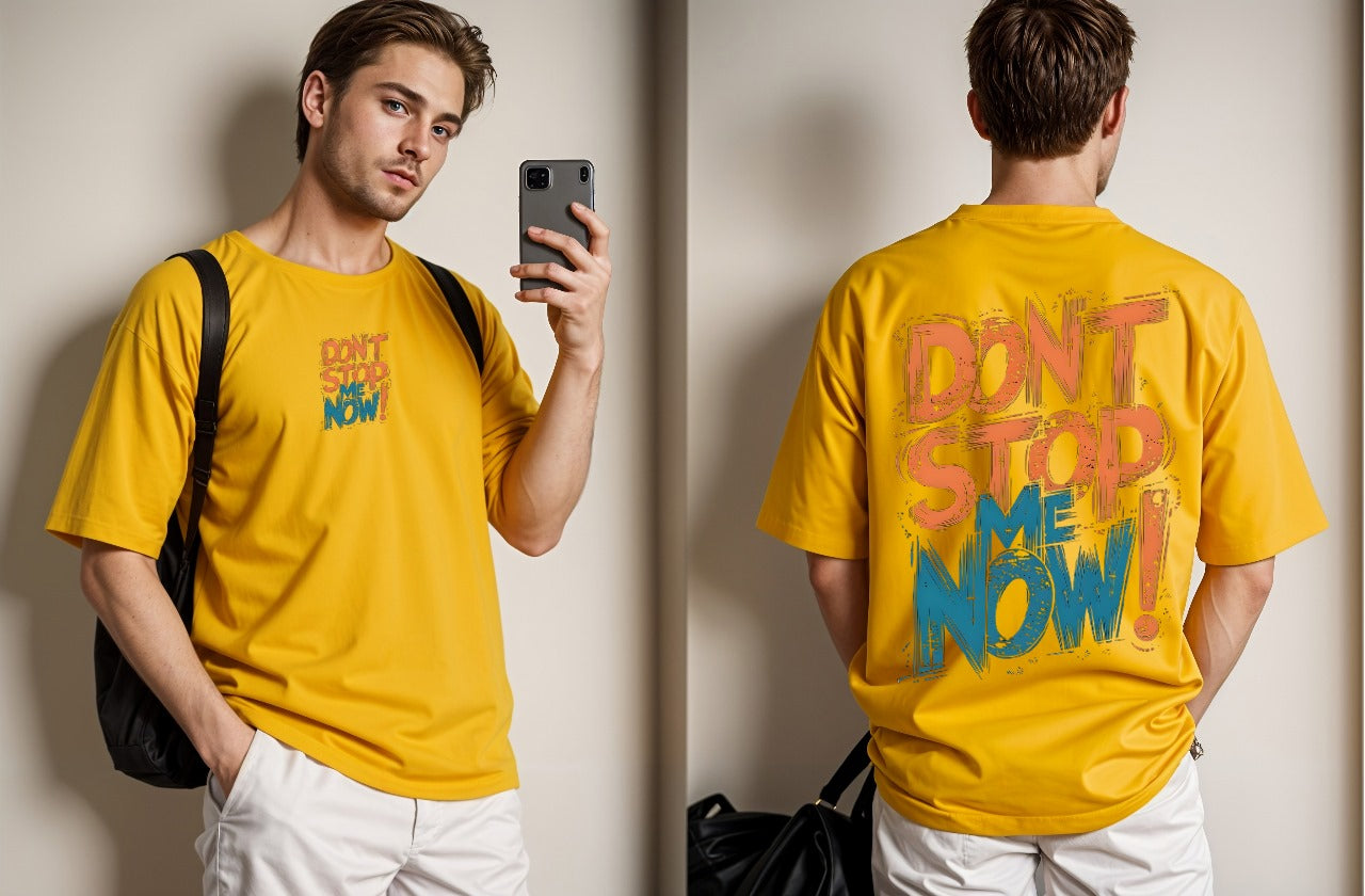 Don't Stop Me Now Printed Drop Shoulder Tees