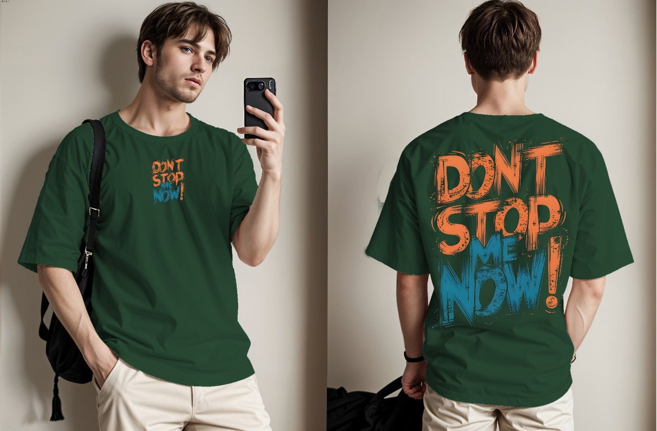 Don't Stop Me Now Printed Drop Shoulder Tees