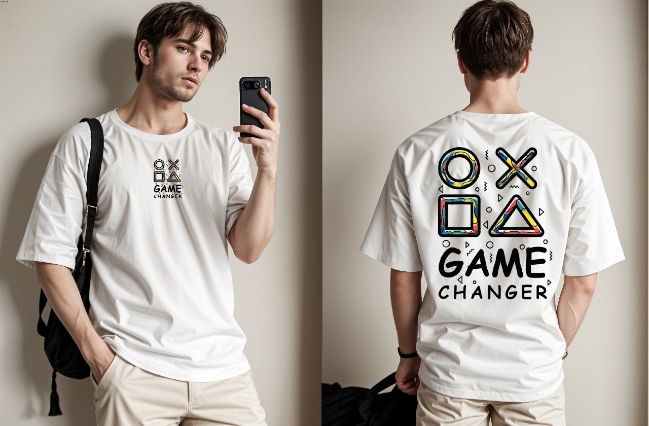 Game Changer Printed Drop Shoulder Tees