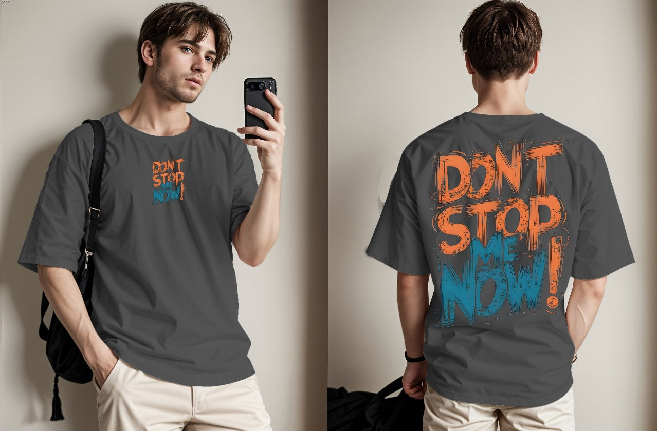 Don't Stop Me Now Printed Drop Shoulder Tees