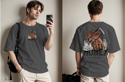 Money Printed Drop Shoulder Tees