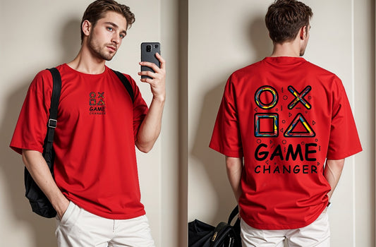 Game Changer Printed Drop Shoulder Tees