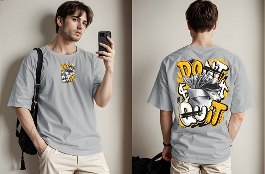 Don't Quit Printed Drop Shoulder Tees