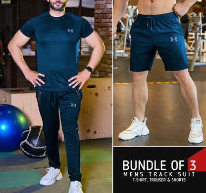 Pack Of 3 UA Printed Dri-Fit Tracksuit For Men (Blue)