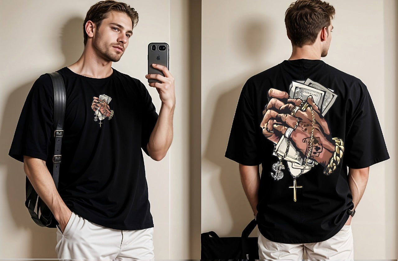 Breathable Printed Drop Shoulder Tees