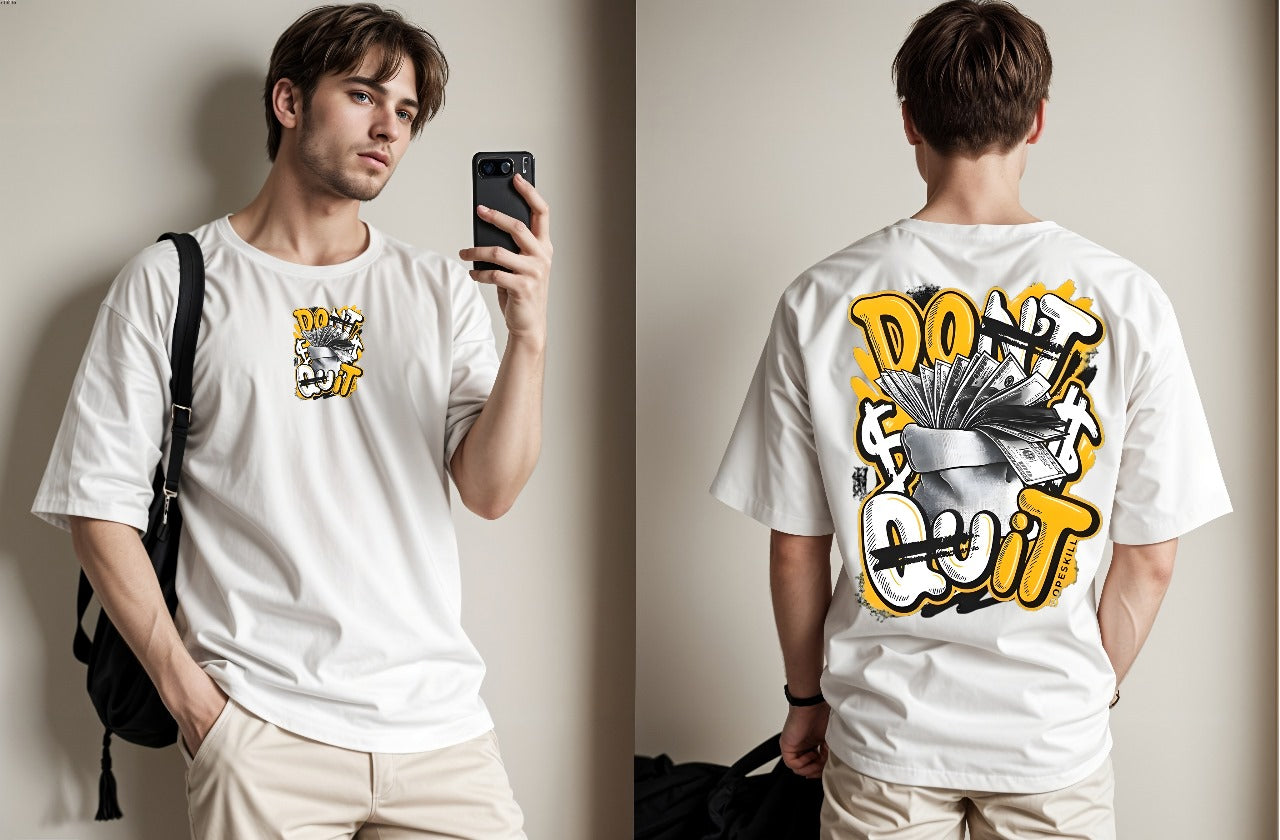 Don't Quit Printed Drop Shoulder Tees