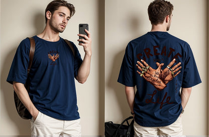 Create Your Life Printed Drop Shoulder Tees
