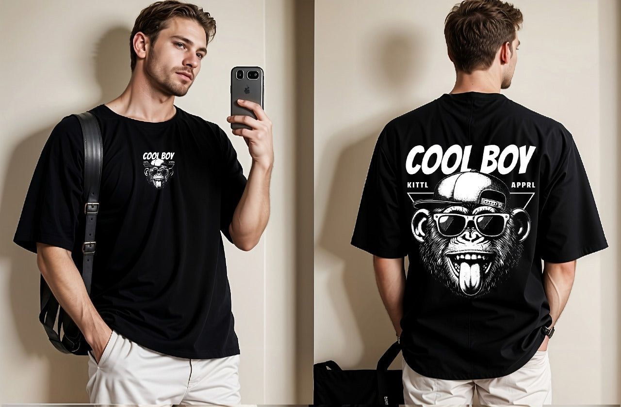 Cool Boy Printed Drop Shoulder Tees