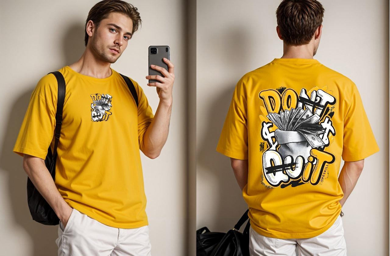 Don't Quit Printed Drop Shoulder Tees