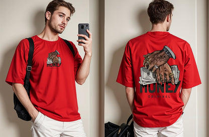 Money Printed Drop Shoulder Tees