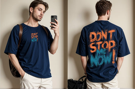 Don't Stop Me Now Printed Drop Shoulder Tees