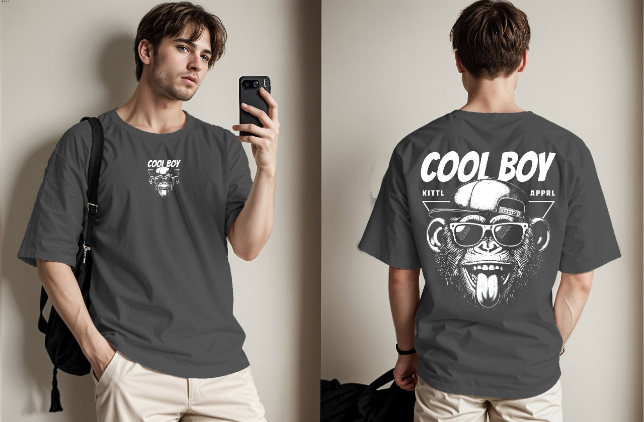 Cool Boy Printed Drop Shoulder Tees