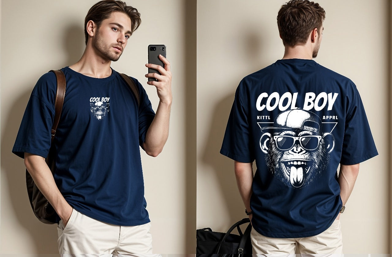 Cool Boy Printed Drop Shoulder Tees