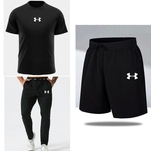 Pack Of 3 Underarmour Printed Dri-Fit Tracksuit For Men (Black)