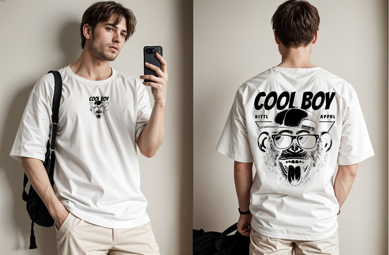 Cool Boy Printed Drop Shoulder Tees