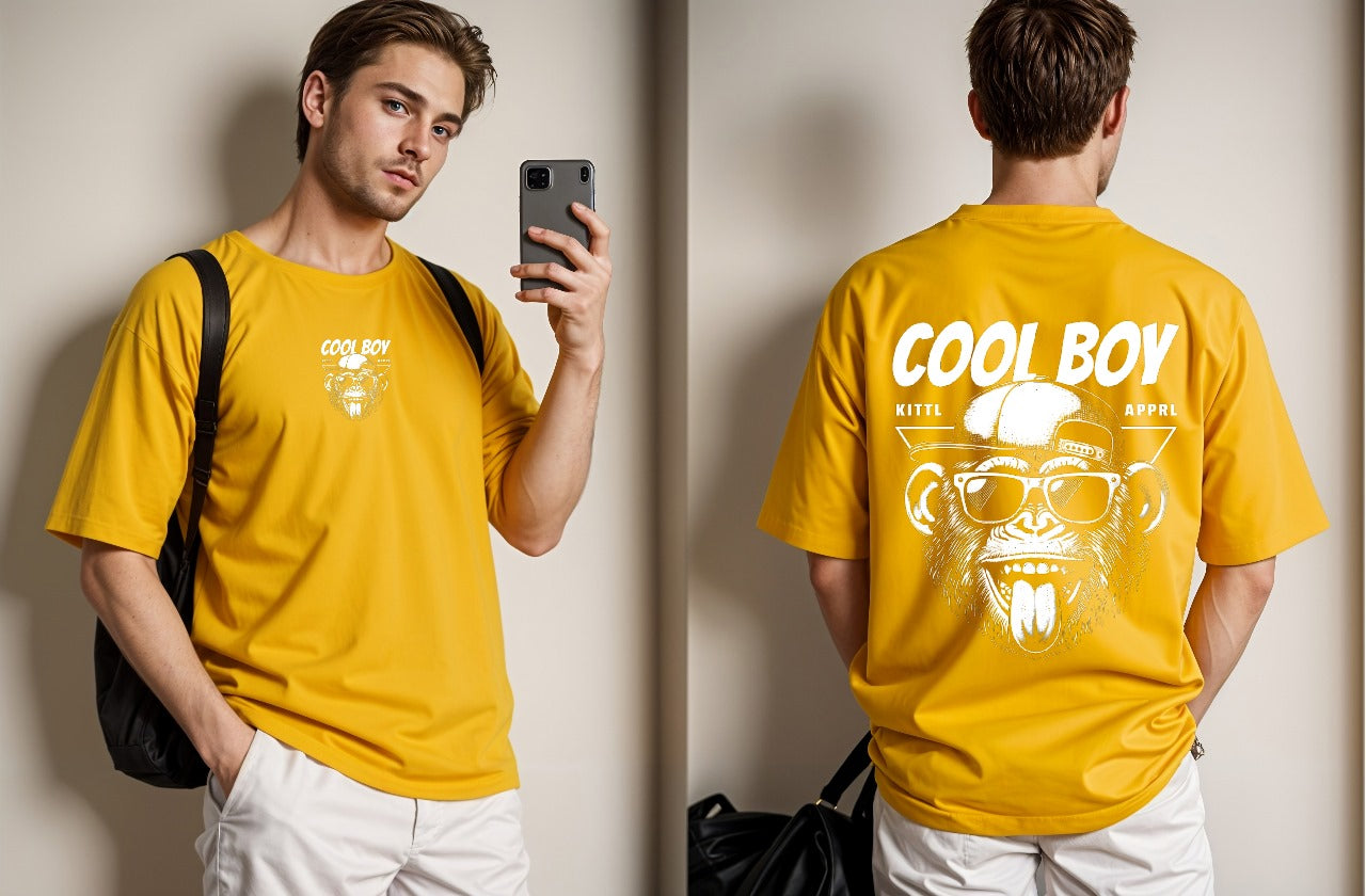 Cool Boy Printed Drop Shoulder Tees